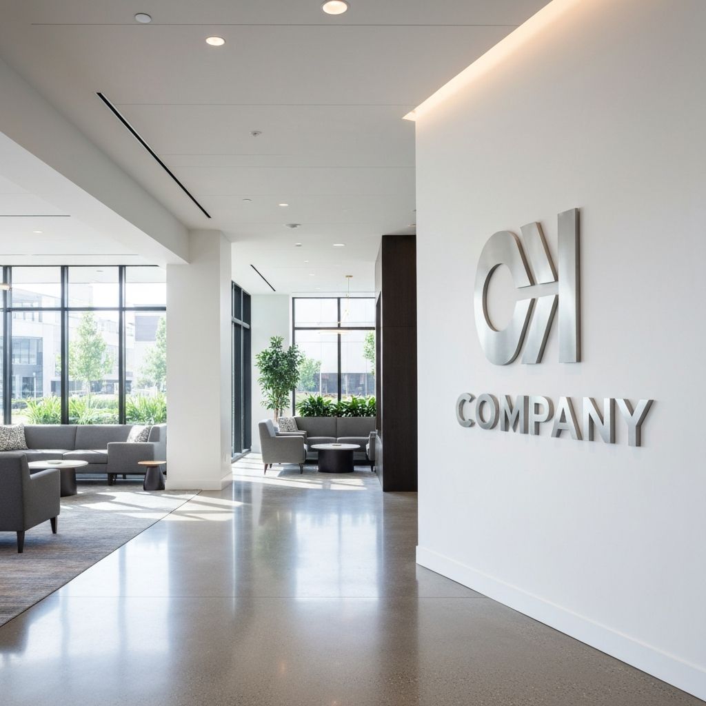 Modern Office Lobby Sign